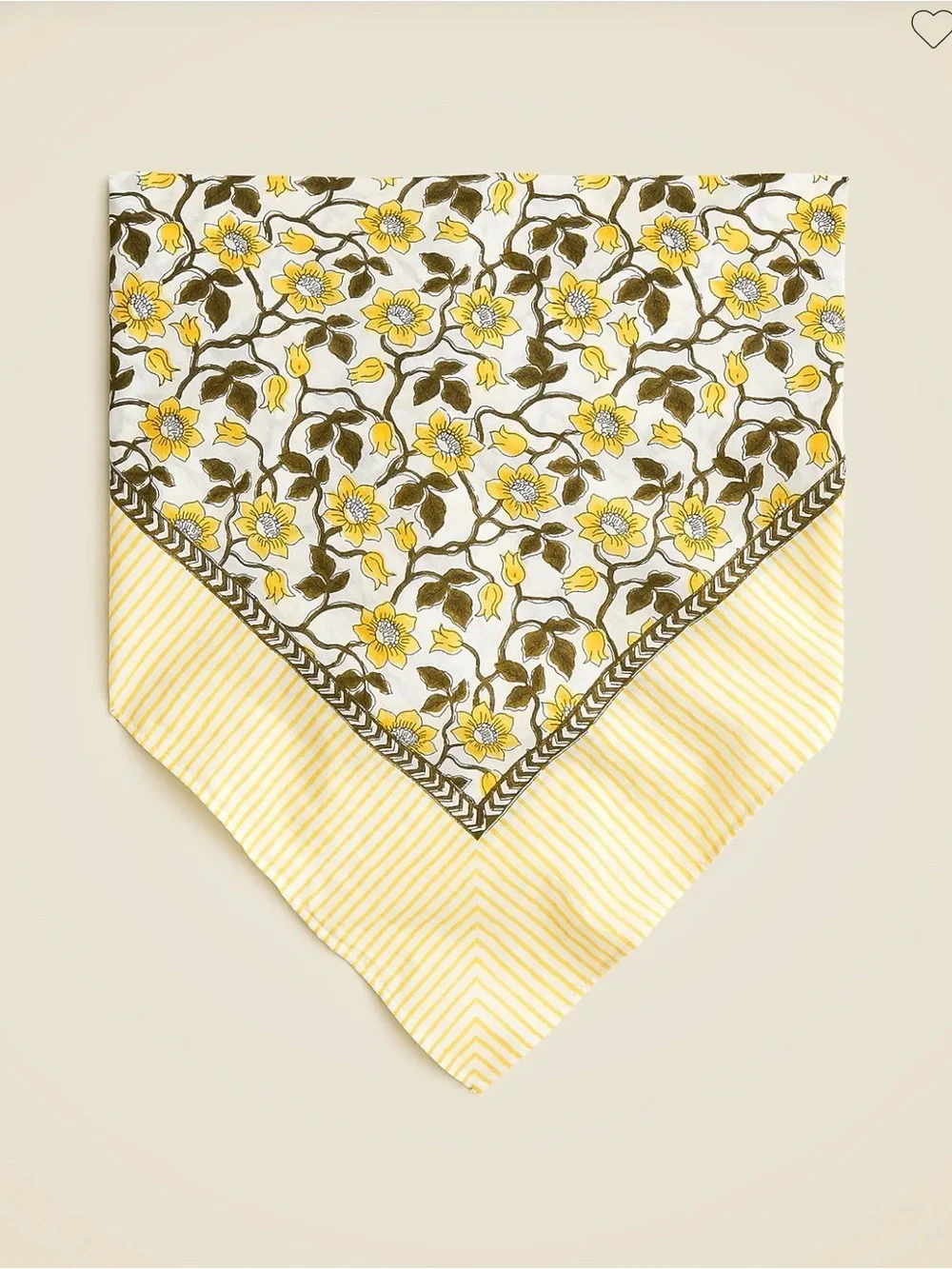 J. Crew Cotton Voile Bandana Top in yellow daffodil daze block print NWOT M/L